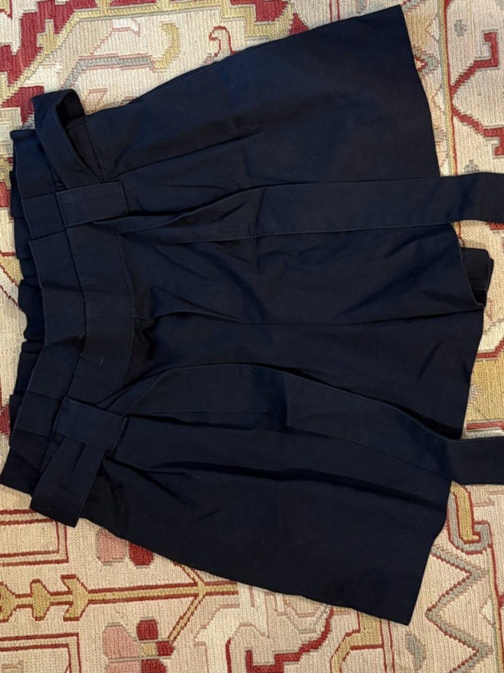 Zara TRF paperbag shorts, navy, size US 4